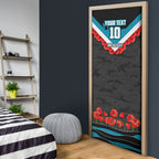 Personalised Port Adelaide Power ANZAC Door Cover Military Remembrance Australian Football Mascot Camouflage