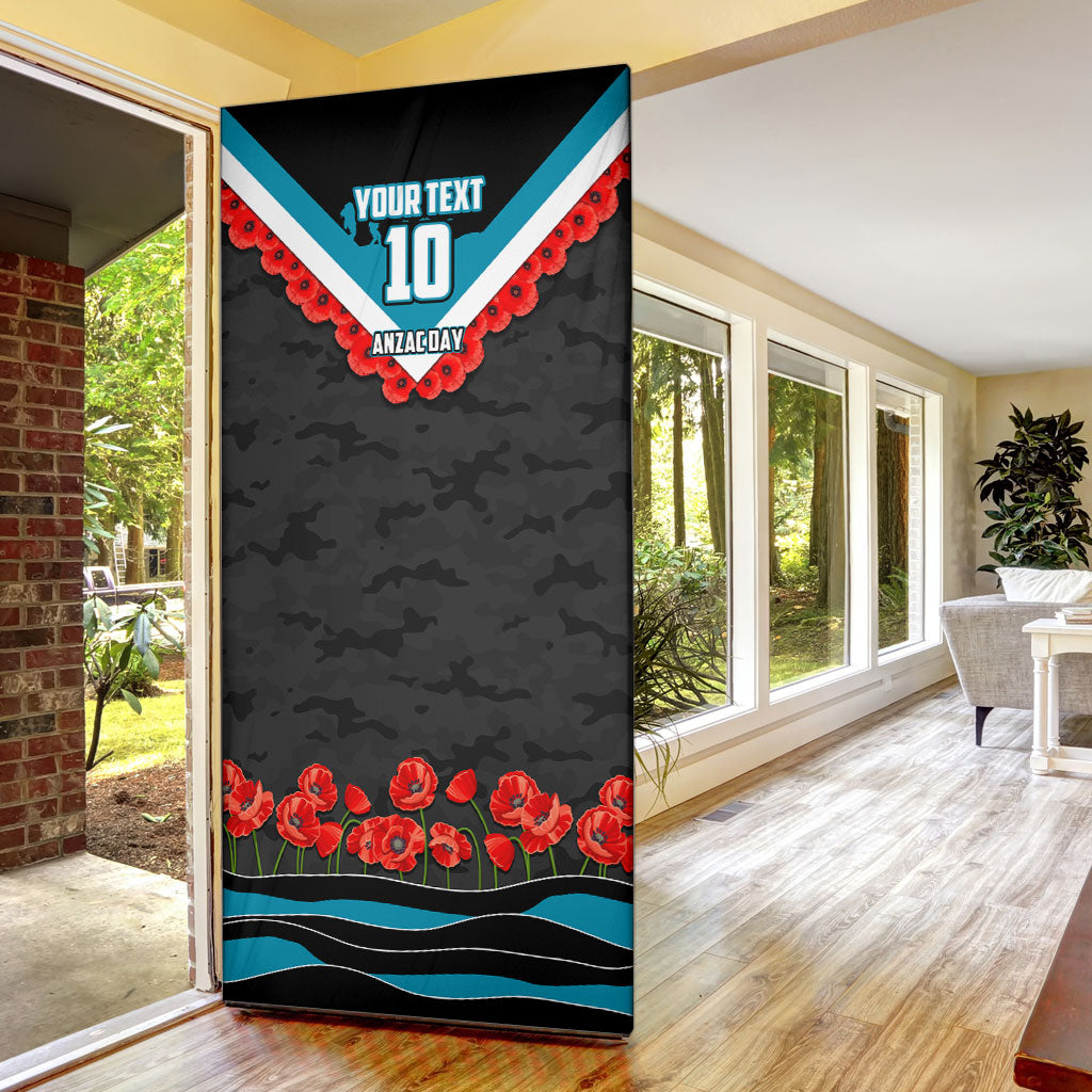 Personalised Port Adelaide Power ANZAC Door Cover Military Remembrance Australian Football Mascot Camouflage