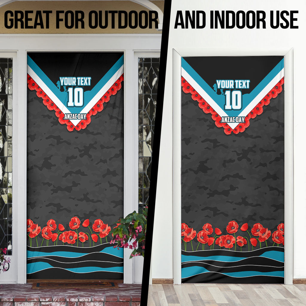 Personalised Port Adelaide Power ANZAC Door Cover Military Remembrance Australian Football Mascot Camouflage