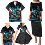 Personalised Port Adelaide Power ANZAC Family Matching Puletasi and Hawaiian Shirt Military Remembrance Australian Football Mascot Camouflage