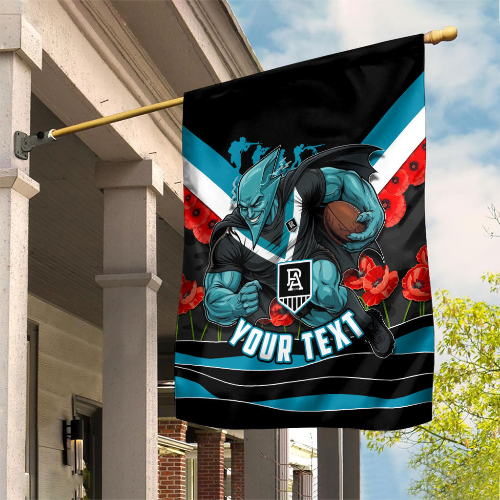 Personalised Port Adelaide Power ANZAC Garden Flag Military Remembrance Australian Football Mascot Camouflage