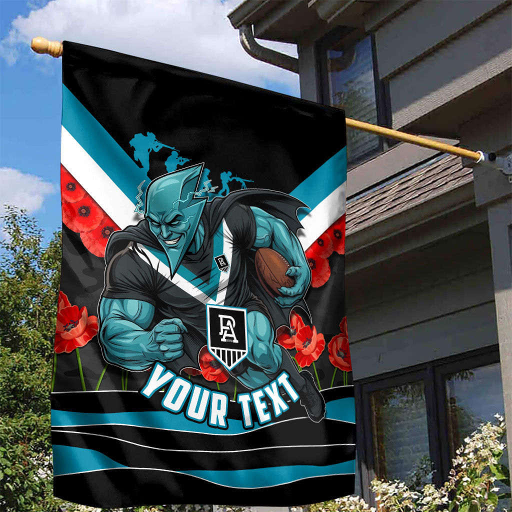Personalised Port Adelaide Power ANZAC Garden Flag Military Remembrance Australian Football Mascot Camouflage