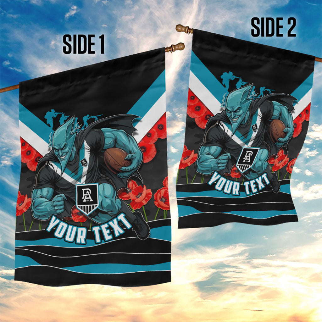 Personalised Port Adelaide Power ANZAC Garden Flag Military Remembrance Australian Football Mascot Camouflage