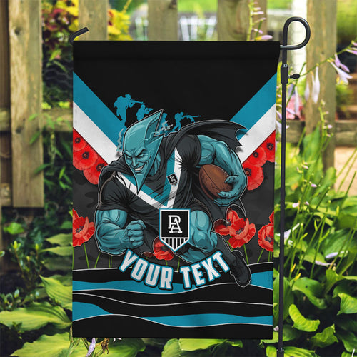 Personalised Port Adelaide Power ANZAC Garden Flag Military Remembrance Australian Football Mascot Camouflage
