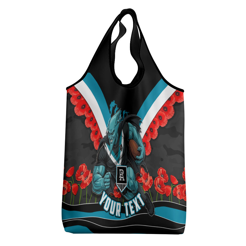 Personalised Port Adelaide Power ANZAC Grocery Bag Military Remembrance Australian Football Mascot Camouflage