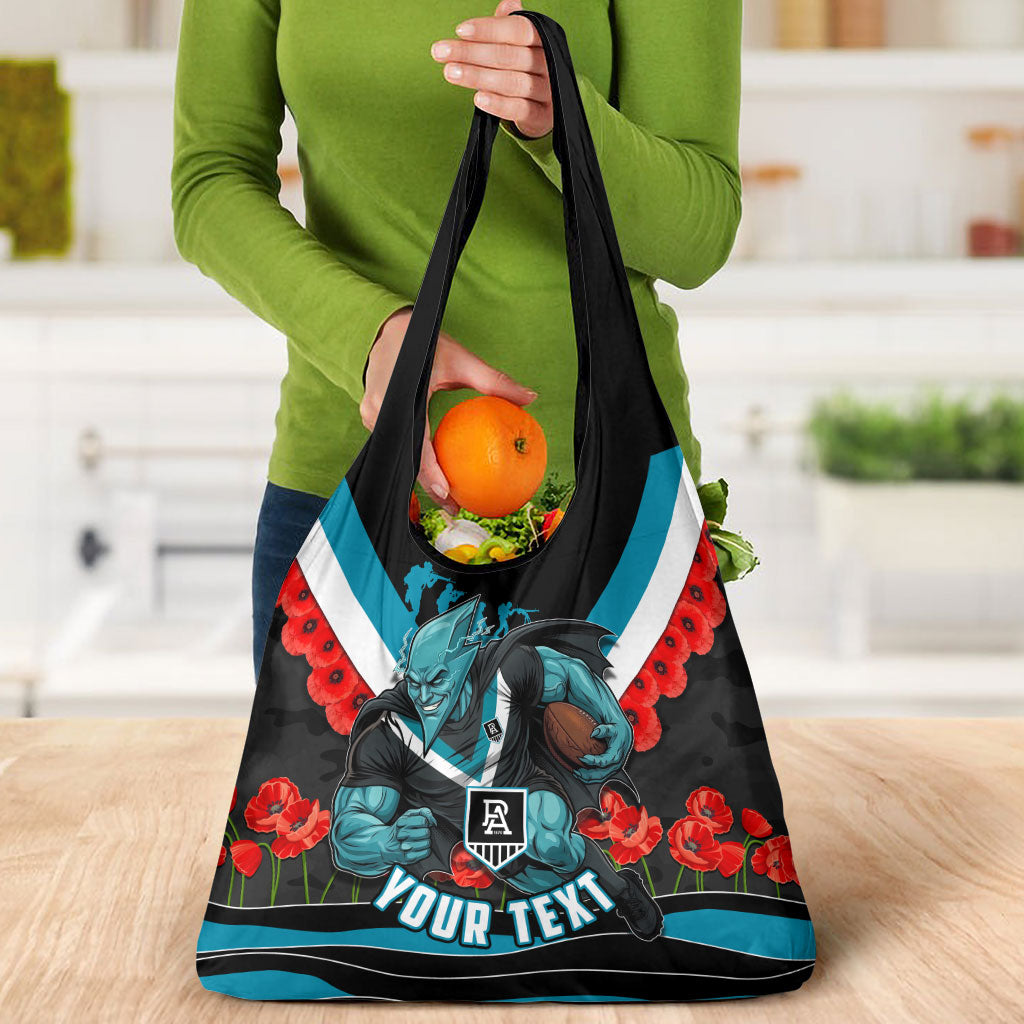 Personalised Port Adelaide Power ANZAC Grocery Bag Military Remembrance Australian Football Mascot Camouflage