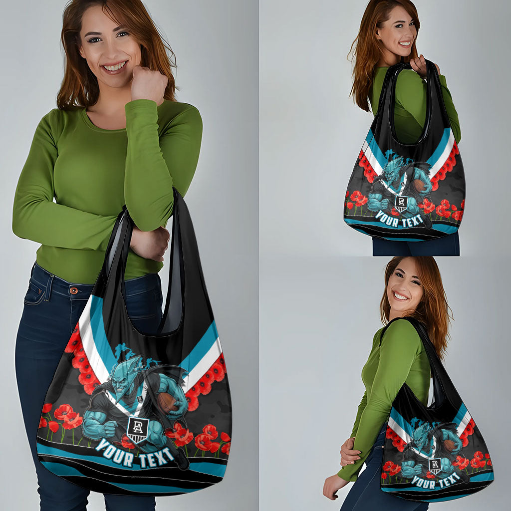 Personalised Port Adelaide Power ANZAC Grocery Bag Military Remembrance Australian Football Mascot Camouflage