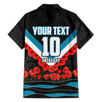 Personalised Port Adelaide Power ANZAC Hawaiian Shirt Military Remembrance Australian Football Mascot Camouflage