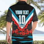 Personalised Port Adelaide Power ANZAC Hawaiian Shirt Military Remembrance Australian Football Mascot Camouflage
