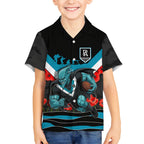 Personalised Port Adelaide Power ANZAC Hawaiian Shirt Military Remembrance Australian Football Mascot Camouflage
