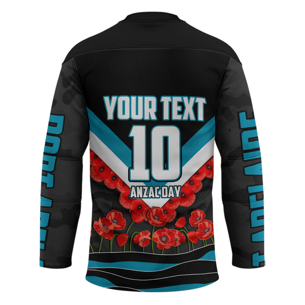 Personalised Port Adelaide Power ANZAC Hockey Jersey Military Remembrance Australian Football Mascot Camouflage