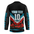 Personalised Port Adelaide Power ANZAC Hockey Jersey Military Remembrance Australian Football Mascot Camouflage