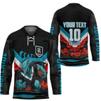 Personalised Port Adelaide Power ANZAC Hockey Jersey Military Remembrance Australian Football Mascot Camouflage