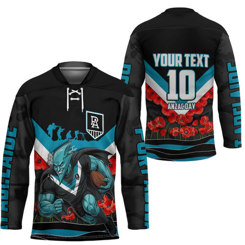 Personalised Port Adelaide Power ANZAC Hockey Jersey Military Remembrance Australian Football Mascot Camouflage
