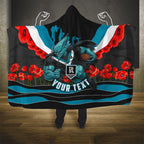 Personalised Port Adelaide Power ANZAC Hooded Blanket Military Remembrance Australian Football Mascot Camouflage