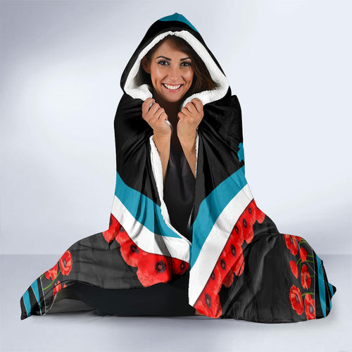 Personalised Port Adelaide Power ANZAC Hooded Blanket Military Remembrance Australian Football Mascot Camouflage