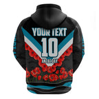 Personalised Port Adelaide Power ANZAC Hoodie Military Remembrance Australian Football Mascot Camouflage