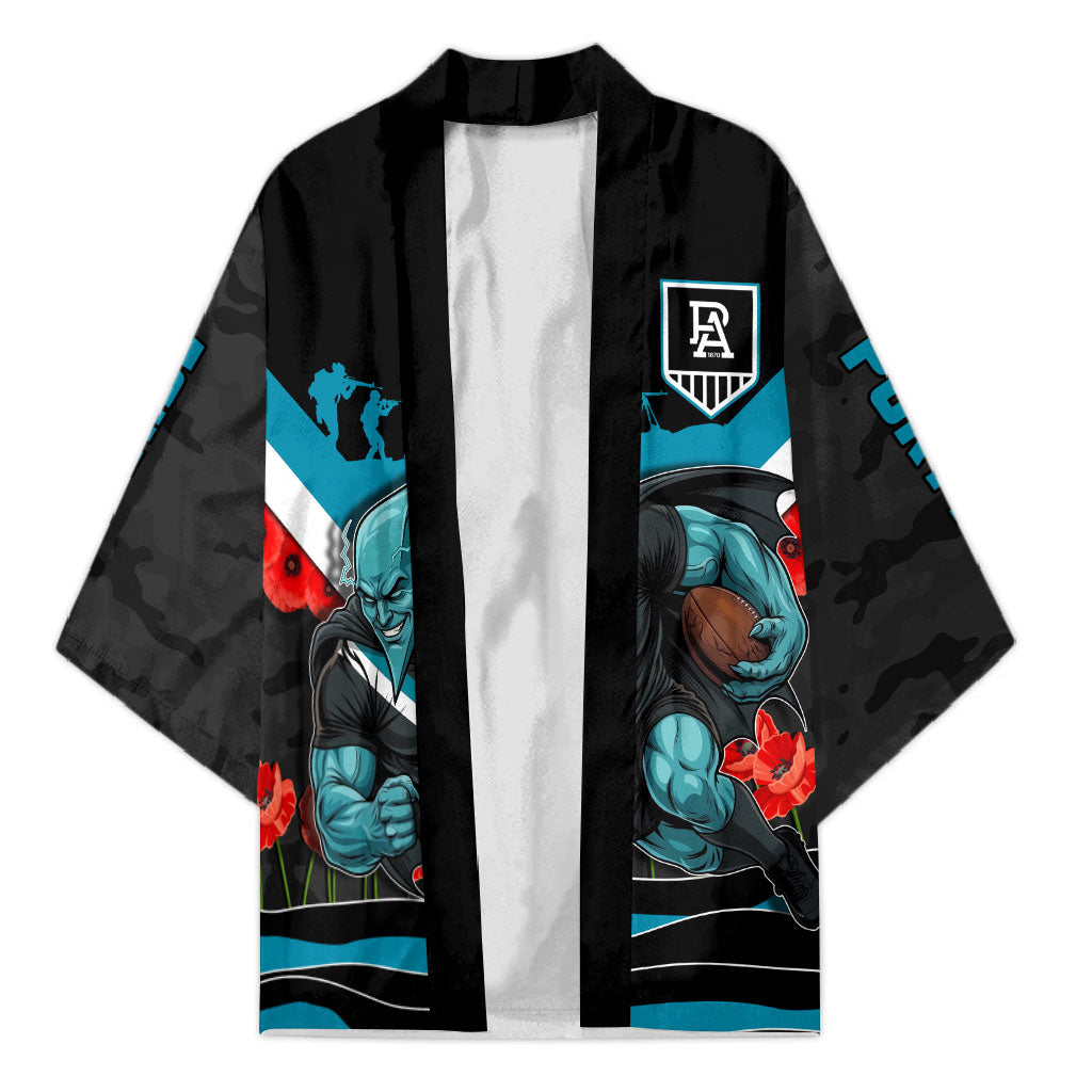 Personalised Port Adelaide Power ANZAC Kimono Military Remembrance Australian Football Mascot Camouflage