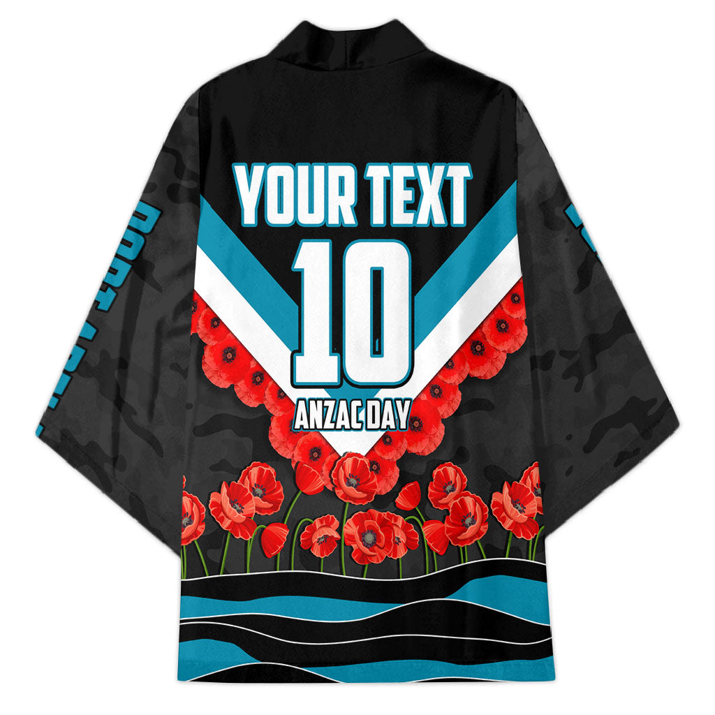 Personalised Port Adelaide Power ANZAC Kimono Military Remembrance Australian Football Mascot Camouflage