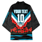 Personalised Port Adelaide Power ANZAC Kimono Military Remembrance Australian Football Mascot Camouflage