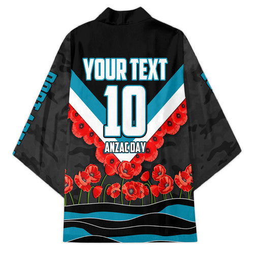 Personalised Port Adelaide Power ANZAC Kimono Military Remembrance Australian Football Mascot Camouflage