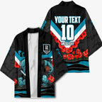 Personalised Port Adelaide Power ANZAC Kimono Military Remembrance Australian Football Mascot Camouflage