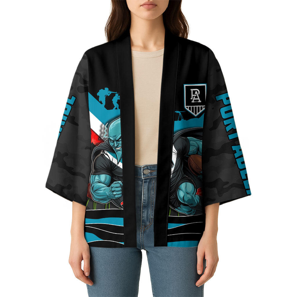 Personalised Port Adelaide Power ANZAC Kimono Military Remembrance Australian Football Mascot Camouflage