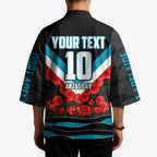 Personalised Port Adelaide Power ANZAC Kimono Military Remembrance Australian Football Mascot Camouflage
