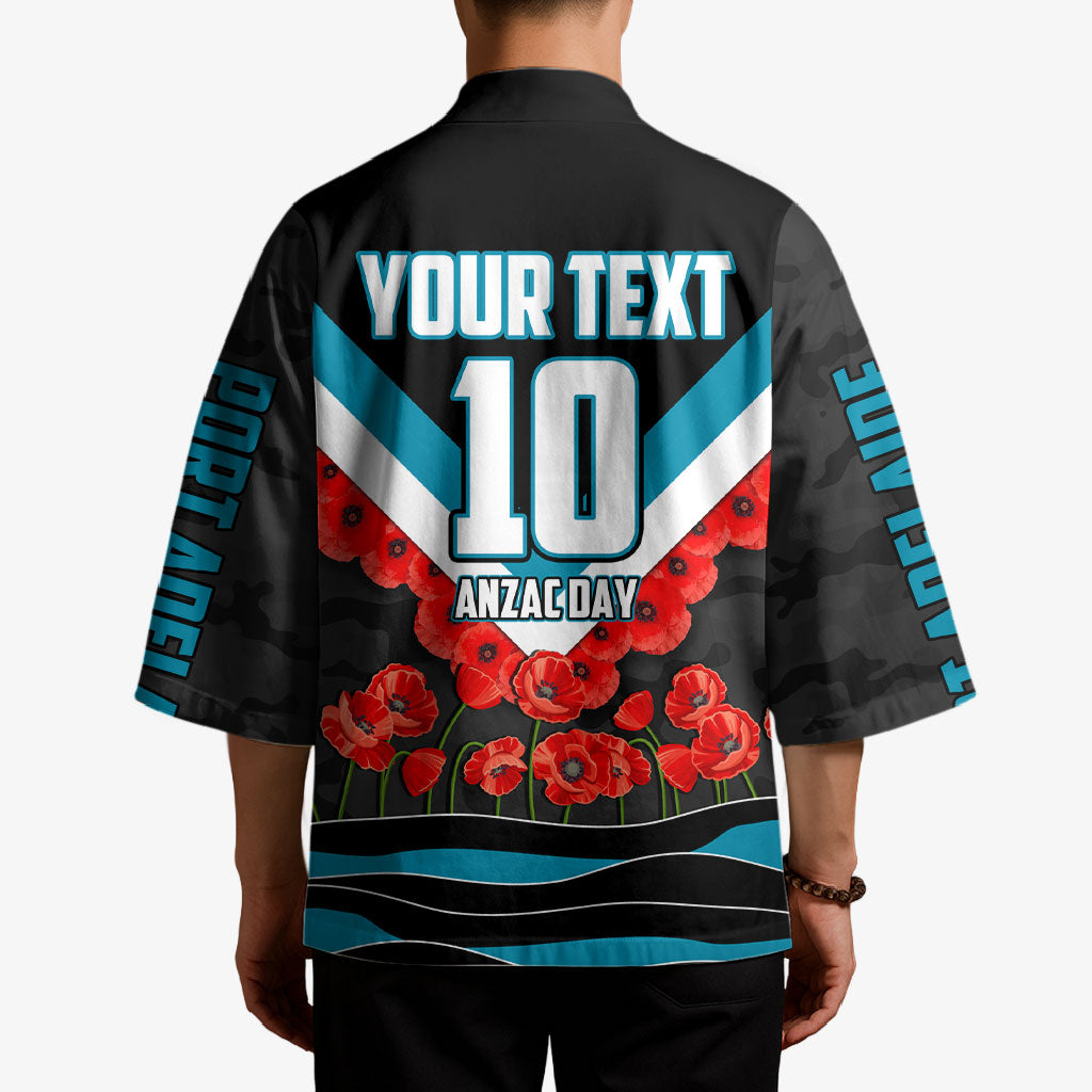 Personalised Port Adelaide Power ANZAC Kimono Military Remembrance Australian Football Mascot Camouflage