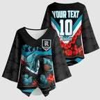 Personalised Port Adelaide Power ANZAC Kimono Sleeve Blouse Military Remembrance Australian Football Mascot Camouflage