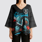 Personalised Port Adelaide Power ANZAC Kimono Sleeve Blouse Military Remembrance Australian Football Mascot Camouflage