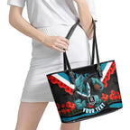 Personalised Port Adelaide Power ANZAC Leather Tote Bag Military Remembrance Australian Football Mascot Camouflage