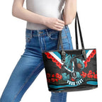 Personalised Port Adelaide Power ANZAC Leather Tote Bag Military Remembrance Australian Football Mascot Camouflage