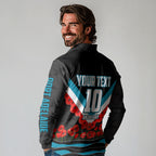 Personalised Port Adelaide Power ANZAC Long Sleeve Polo Shirt Military Remembrance Australian Football Mascot Camouflage