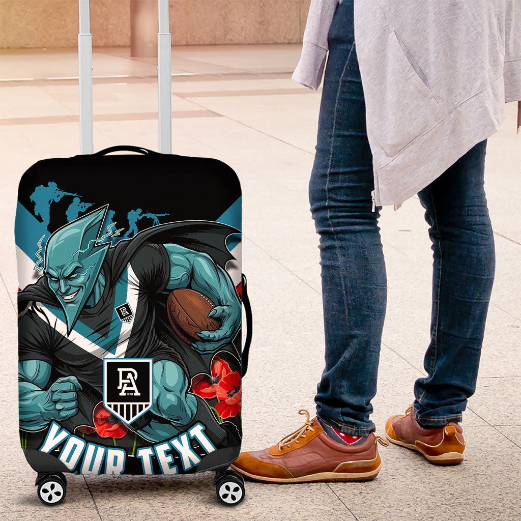 Personalised Port Adelaide Power ANZAC Luggage Cover Military Remembrance Australian Football Mascot Camouflage