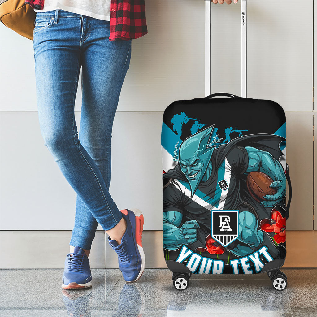 Personalised Port Adelaide Power ANZAC Luggage Cover Military Remembrance Australian Football Mascot Camouflage