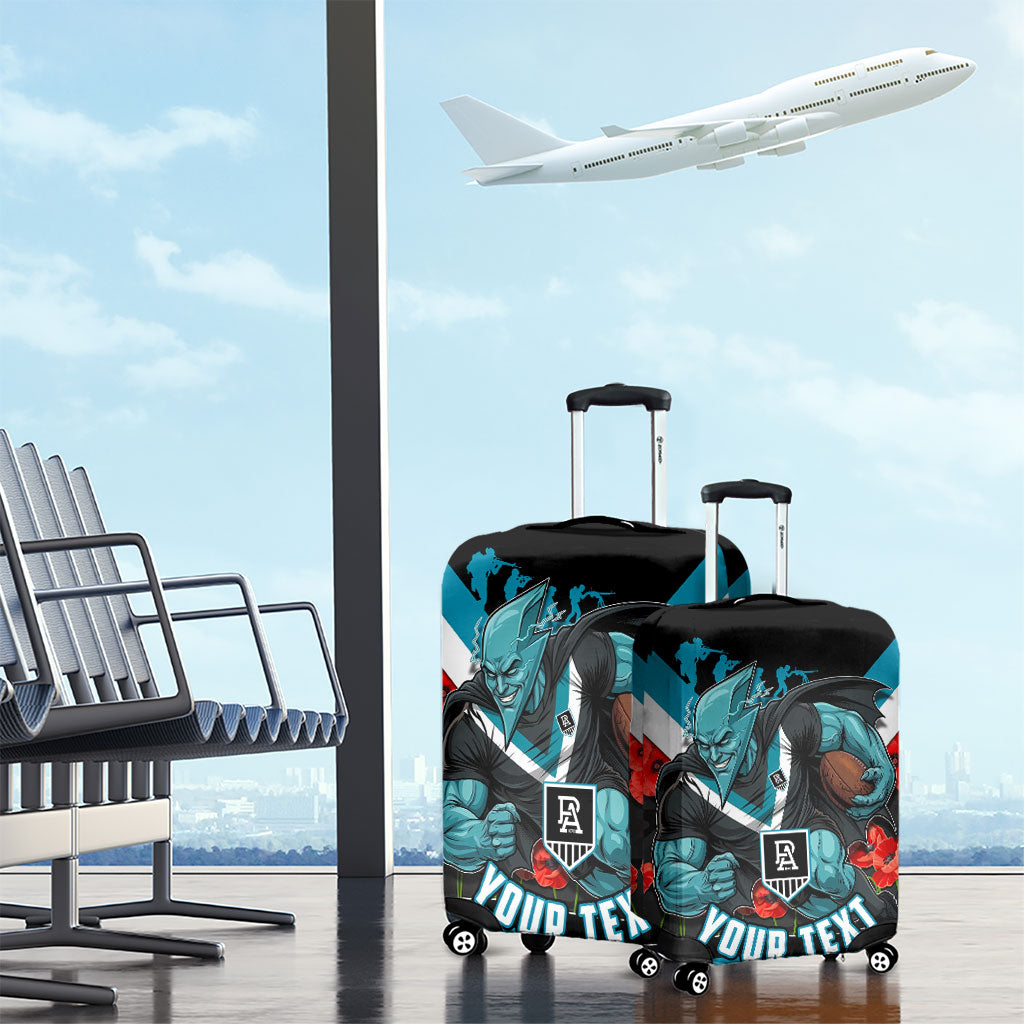Personalised Port Adelaide Power ANZAC Luggage Cover Military Remembrance Australian Football Mascot Camouflage