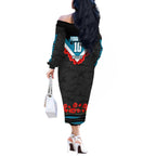 Personalised Port Adelaide Power ANZAC Off The Shoulder Long Sleeve Dress Military Remembrance Australian Football Mascot Camouflage