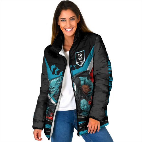 Personalised Port Adelaide Power ANZAC Padded Jacket Military Remembrance Australian Football Mascot Camouflage