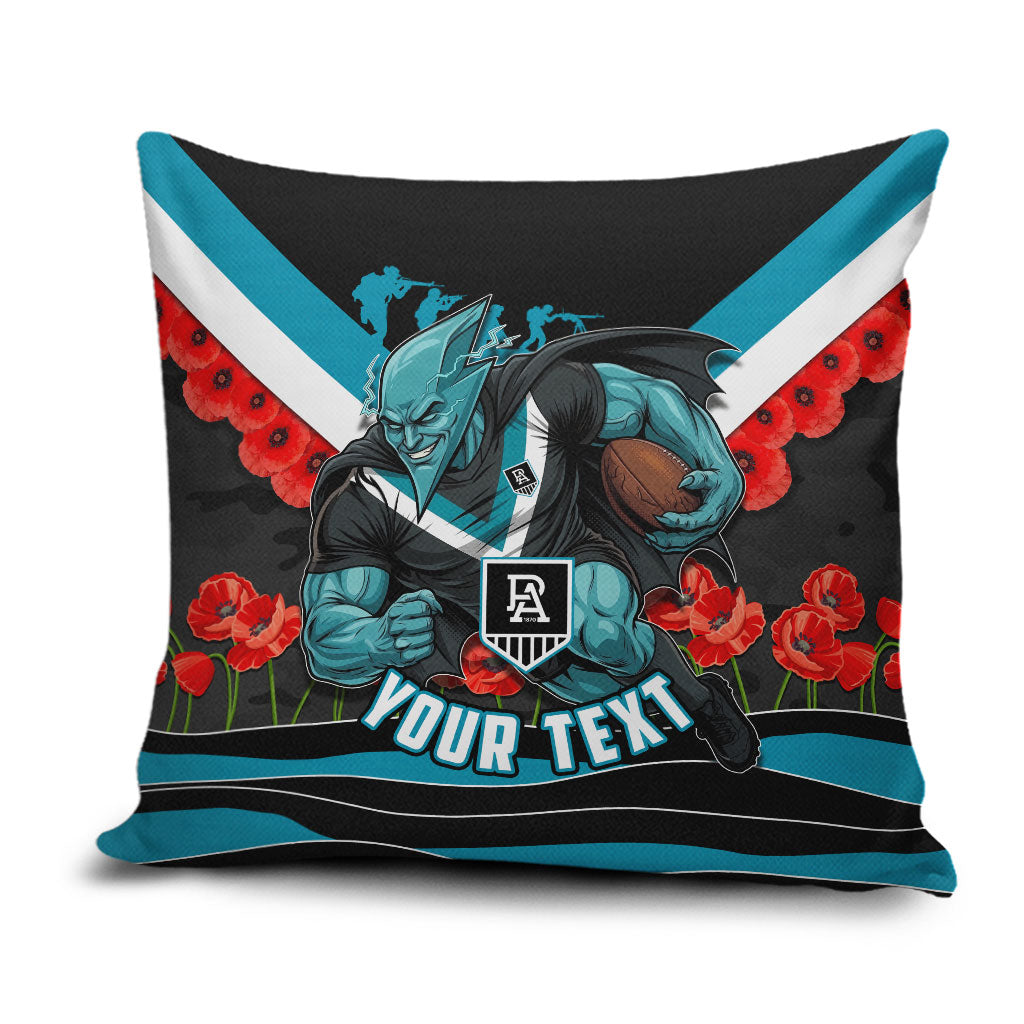 Personalised Port Adelaide Power ANZAC Pillow Cover Military Remembrance Australian Football Mascot Camouflage