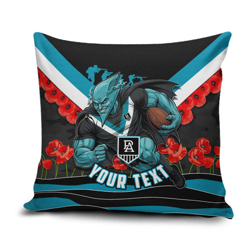 Personalised Port Adelaide Power ANZAC Pillow Cover Military Remembrance Australian Football Mascot Camouflage