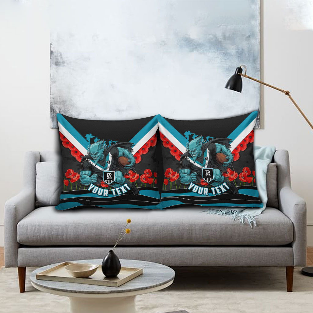 Personalised Port Adelaide Power ANZAC Pillow Cover Military Remembrance Australian Football Mascot Camouflage