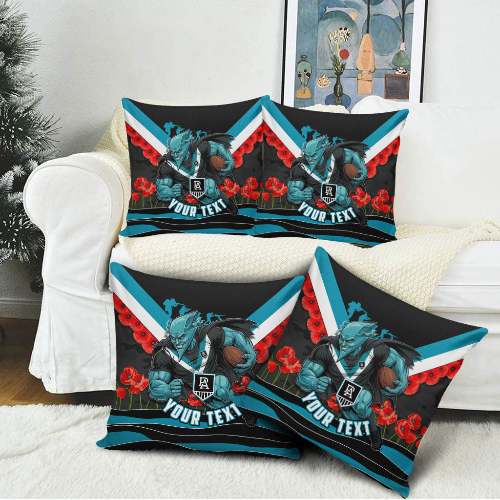 Personalised Port Adelaide Power ANZAC Pillow Cover Military Remembrance Australian Football Mascot Camouflage