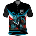 Personalised Port Adelaide Power ANZAC Polo Shirt Military Remembrance Australian Football Mascot Camouflage