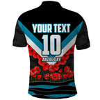 Personalised Port Adelaide Power ANZAC Polo Shirt Military Remembrance Australian Football Mascot Camouflage