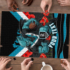 Personalised Port Adelaide Power ANZAC Puzzle Military Remembrance Australian Football Mascot Camouflage