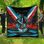 Personalised Port Adelaide Power ANZAC Quilt Military Remembrance Australian Football Mascot Camouflage