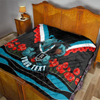 Personalised Port Adelaide Power ANZAC Quilt Military Remembrance Australian Football Mascot Camouflage
