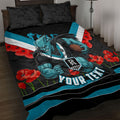 Personalised Port Adelaide Power ANZAC Quilt Bed Set Military Remembrance Australian Football Mascot Camouflage