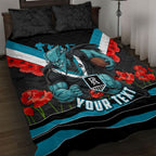 Personalised Port Adelaide Power ANZAC Quilt Bed Set Military Remembrance Australian Football Mascot Camouflage
